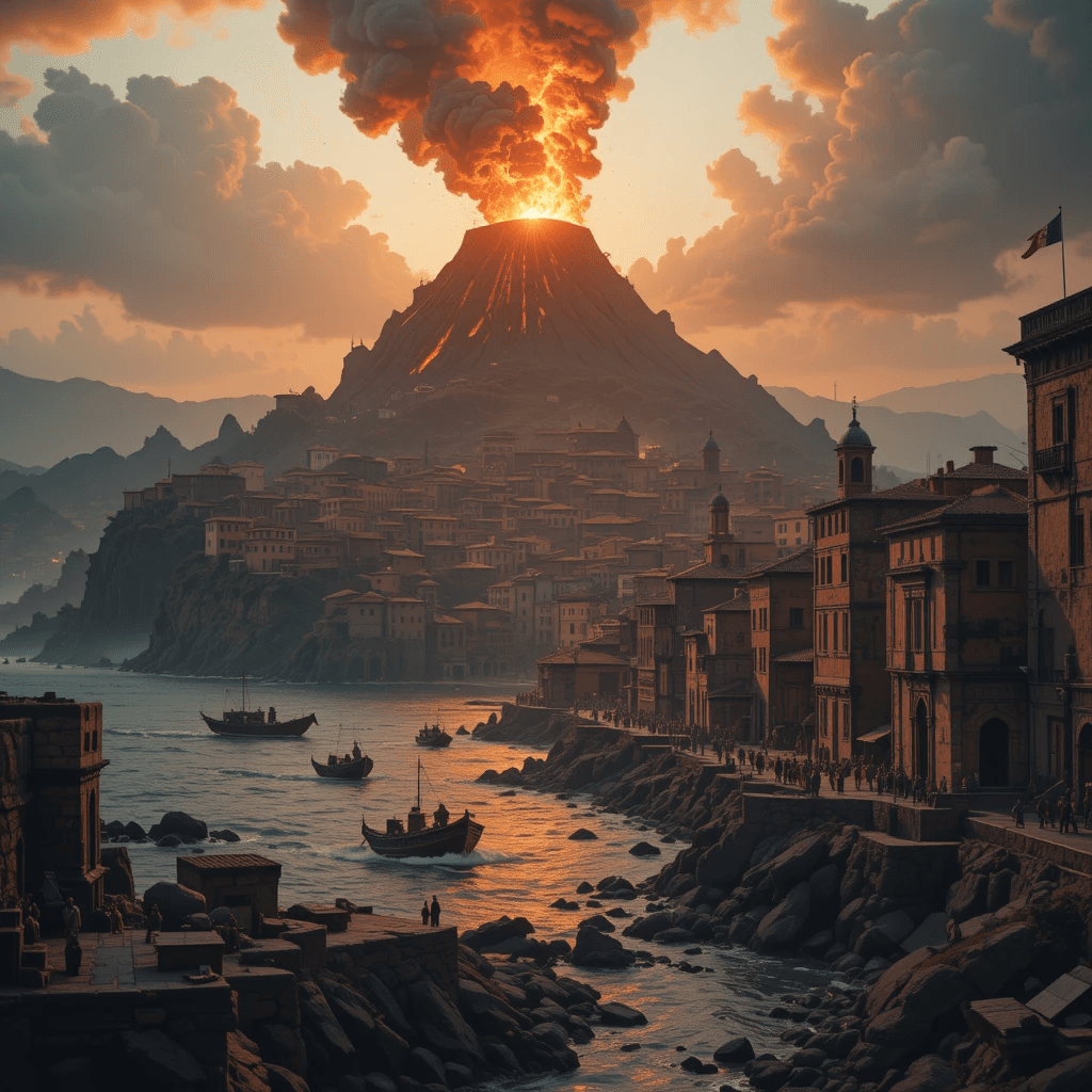 How a Coastal Town's Sunset Volcano Became an AI Video Masterpiece #digen ai# #Free AI Video Generator#
