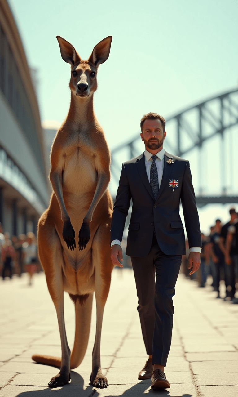 Why Is A British Gentleman Strolling With A Giant Kangaroo? Meet The Free Tool That Made It Possible #digenai #FreeAIVideoGenerator