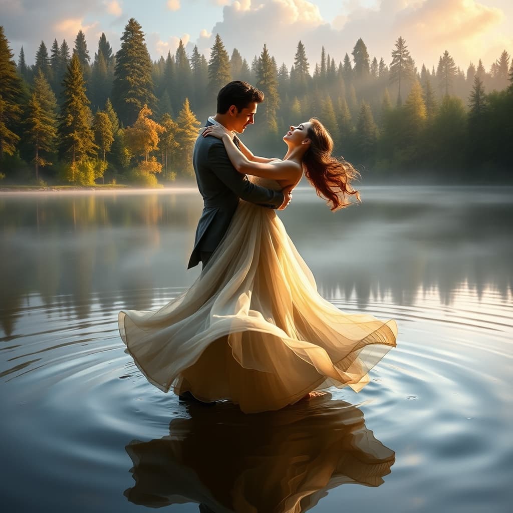 Crafting Timeless Romance: How AI Brought This Lake-Side Moment to Life #digen ai# #Free AI Video Generator#