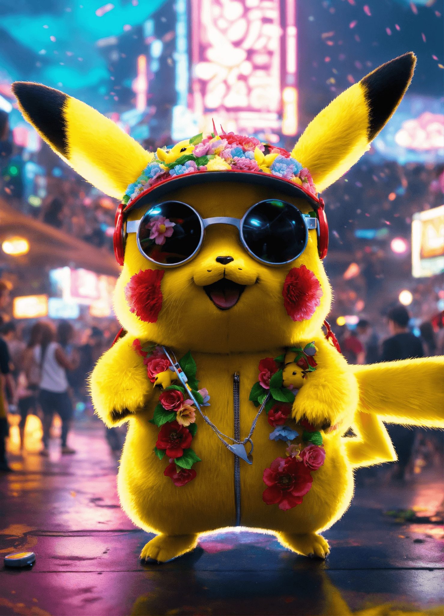 Pikachu’s Neon Nightlife: How AI Made This Electric Dance Video Possible! #digen ai# #FreeAIVideoGenerator