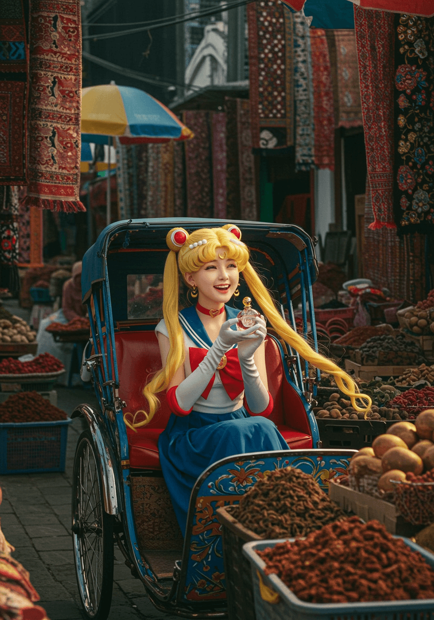 How AI Brought Sailor Moon’s Magic to Life in a Bustling Market? #digen ai# #Free AI Video Generator#