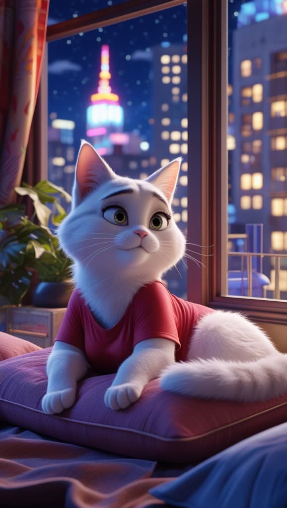 A Cat’s Midnight Marvel: How AI Brought This Serene Scene To Life #digen ai# #FreeAIVideoGenerator