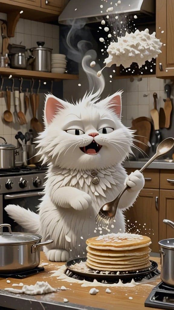 How Did a Cat Become a Pancake Chef? Discover the Magic of AI Video Creation #digenai #FreeAIVideoGenerator
