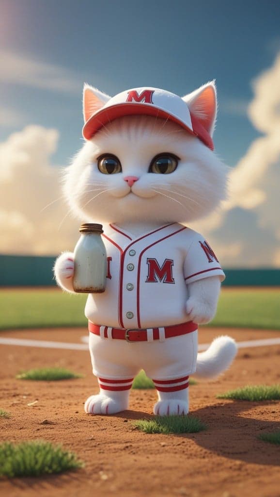 The Milk-Batter Mystery: How AI Brought This Baseball Cat’s Story to Life #digen ai #FreeAIVideoGenerator
